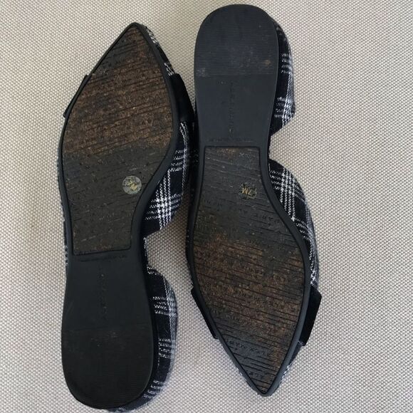 Alex Marie Plaid Black and White Flats - Picture 2 of 6